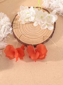 1 Pair Boho Style Colorful Flower Petal Earrings For Women, Suitable For Daily Wear Or Vacation