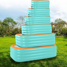 Inflatable Swimming Pool, Volleyball Game Rectangular Pool For Summer Outdoor Water Play, Backyard, Garden Water Fun Party,Beach Essentials - Orange Pool - View 7