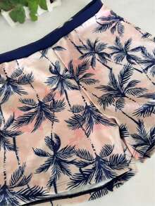 1pc Tropical Print Men's Quick-Dry Swimming Trunks, Beach Vacation - Pink - View 7