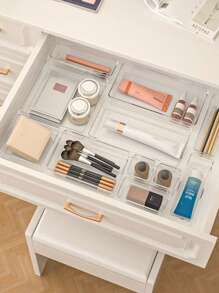 16pcs/Set Transparent Acrylic Drawer Storage Box, 5 Sizes, Independent, Freely Distributable, Multifunctional Desktop Organizer, Transparent Makeup Organizer, Beauty Storage And Organization, Dressing Table Display Rack, Bathroom Accessories, Jewelry Tray, Suitable For Makeup Products, Makeup Tools, Accessory Hair Clips, Office And Study Supplies Pencil Accessories, Home Decoration, Ideal Choice For Beauty Enthusiasts, Teacher And Student Gifts