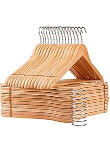 5/10pcs Solid Wood Clothes Hanger, Clothing Store, Hotel, Household Clothes Hanger, Bedroom Clothes Drying Rack, Hanging Hanger, Wooden - Multicolor - View 2