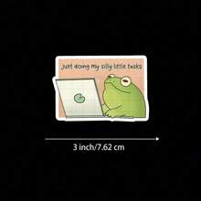 3-Zoll "Umarme die Einfachheit mit 'Nur am Erledigen meiner kleinen Aufgaben' Frosch Vinyl Aufkleber - Ideal für Studenten, Büromitarbeiter und Entspannungssuchende; Dekoriere deinen Laptop, dein Planer oder deinen Arbeitsplatz; eine humorvolle Ergänzung zu Entspannungs-, Süß- und Motivationsaufkleber-Sammlungen"