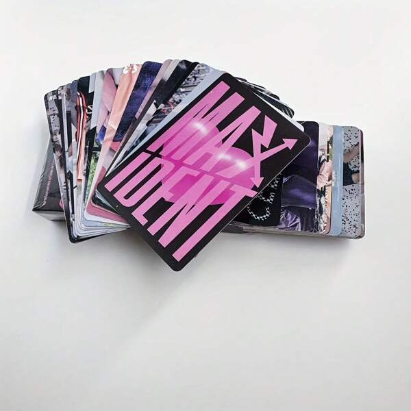 55 sztuk K-Pop MAXIDENT LOMO Photo Cards - Edycja kolekcjonerska, z okładką albumu, prezent dla fanów i przyjaciół, wykonane z drewna, gadżety dla fanów | Karta z okładką albumu | Drewniana karta
