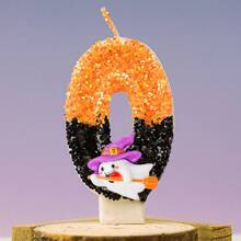 1pc Halloween Witch Broom Ghost Candle, Holiday Number Candle Cake Party Decor, Anniversary Candle - Multicolor - View 10