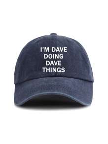 ATHACER "I'm Dave, Doing Dave Things" Funny Baseball Cap - Men's Vintage Washed Sun Hat In Black, Dark Gray, Navy Blue, Beige | Fashionable Retro Style, Suitable For Outdoor Fashion