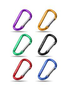 Customized 1-50pcs D-Shaped Spring Carabiners, Personalized Text Logo Aluminum Alloy Clips, Keychains For Outdoor Climbing Camping Hiking, Bag Charms - Multicolor D-shape - View 34
