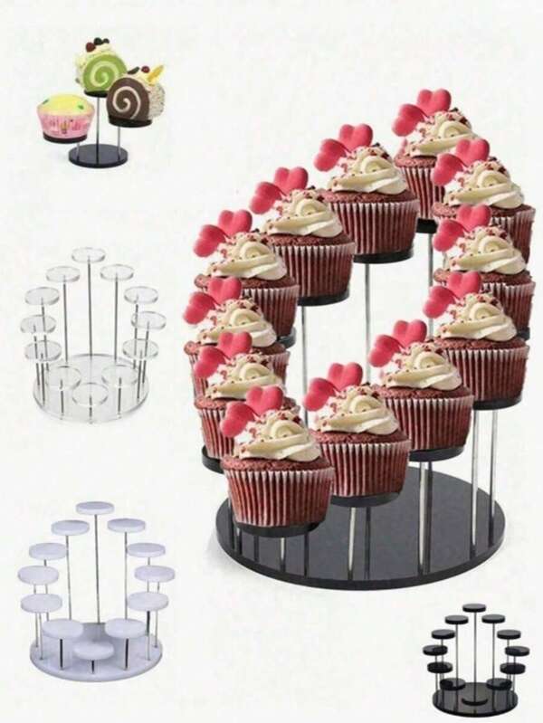 1 pièce Support pour cupcake en acrylique, présentoir à bijoux circulaire, support à gâteau sur 3, 5 ou 12 niveaux, support circulaire multicouche pour gâteau et desserts, éléments essentiels pour la décoration de gâteaux et de fêtes