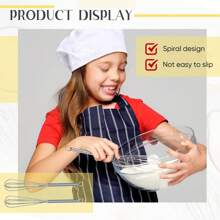 Mini Stainless Steel Whisk, Egg Beater, Small Mixer, 20cm With Wooden Handle For Stirring, Beating, Blending Ingredients, Mixing Sauces
