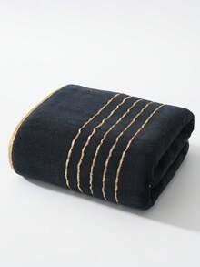 1pc/2pcs Luxury Gold-Edged Gold Thread Coral Fleece Super Soft Extra Large Bath Towel, Quick Drying, Non-Shedding, Sauna Towel, High Absorbent, Super Soft (Light & Thin) Compact Gift Towels, Best Gift For Partners Shower Towels For Beauty Salon, Hotel Sports,Home Essentials, Towel, Skin Care - Black - View 10