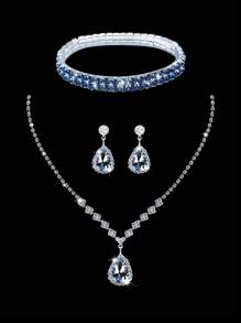 Elegante y encantador bolso de noche para mujer, bolso de hombro exquisito y lujoso con un juego de collar, pulsera y pendientes decorados con diamantes de imitación brillantes, bolso de hombro elegante para chicas de fiesta, damas, novias, perfecto para fiestas, bodas, bailes de graduación, cenas/banquetes.
