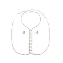 1 Set de joyería corporal para mujeres, que incluye aretes con gemas artificiales blancas incrustadas, accesorios elegantes, encantadores y sexys para fiestas de verano en la playa, discoteca o eventos