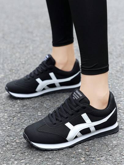 1双男女通用运动鞋，时尚拼接休闲鞋，经典复古运动鞋，轻便透气跑步鞋，舒适防滑训练鞋，适合日常运动和休闲活动