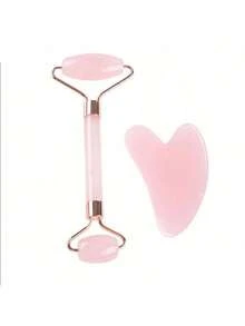 1 件套面部按摩工具套装，包括滚轮、按摩板、身体背部抓挠器，粉色和白色可选