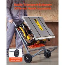 Portable Table Saw Stand, 350 Lbs Load Capacity, Rolling Foldable Table Saw Table With 8 Inches Rubber Wheels, Heavy Duty Construction, Easy Storage, Universal For Most Brands Of Table Saws - 350 cân Anh - Xem 3