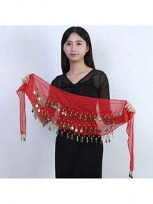 3-Layer Chiffon Belly Dance Waist Chain, Waist Wrap, Belly Dance Accessories - Multicolor - View 3