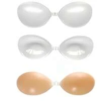 Transparent Silicone Chest Patch For Swimsuits+Apricot Colored Silicone Chest Patch, Bikinis, Push-Up, Invisible, Waterproof, Silicone Bra With Transparent Breast Pads, Small Chest Gathered, Silicone Waterproof, Thick, Swimming Swimsuit Straps, Dress Nipple Stickers