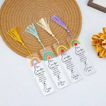 1pc Customized Personalized Acrylic Bookmark Content,End-Of-Year Gift For Teacher, School Enrollment Gifts, School Enrollment Gifts, School Introduction Gift, Back To School,First Day Of School Gift Idea,Cartoon Pattern, Teacher Appreciation Gifts Thank You Gifts For Women Acrylic Book Marks With Tassels For Book Lovers Teacher Tutorfruit Pattern - Tassel Bookmark - View 6