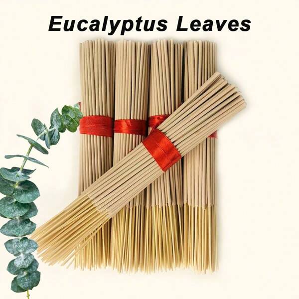 20/60/100pcs Eucalyptus Fragrance Incense Sticks, Fresh & Concentrated Natural Aroma, Home Decor, Hotels, Tea Rooms, Long-Lasting Fragrance, Bring Peace & Relaxation, Portable, Ideal For Holiday Gifts