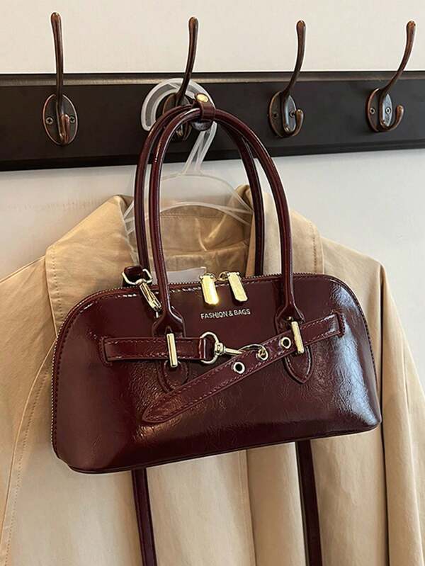 Retro Handheld Commuter Tote Bag For Women, 2024 New Arrival Small Niche Underarm Bag, Large Capacity Bowling Style Bag, Autumn
