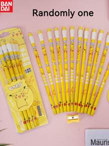 1pc/12pcs Bandai, Stationery, Pencil, Cartoon Pencil, Kawaii Student Stationery, Back To School Stationery, School Supplies, School Office Home Furnishings, Gifts, Perfect Party Gifts&Birthday Surprise Gifts, Ideal For Christmas, Halloween, Thanksgiving Gifts.