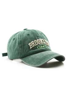 Gorra de béisbol con bordado de letras 'Brooklyn 1947' con efecto desgastado vintage, gorra snapback versátil y casual unisex, de talla ajustable, apta para todas las estaciones