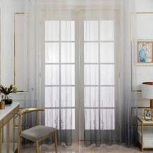 2 Peças Cortinas de Bordado Modernas com Canaleta para Vareta, Decoração de Janela para Quarto, Sala de Estar, Quarto de Bebê