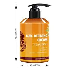280ml Argan Oil Curl Defining Cream - Hydrating Styling Conditioner For All Hair Types | Enhances Shine, Boosts Volume | Ideal For Dry & Frizzy Hair (Frizz Control & Moisture Lock) - Orange - View 11