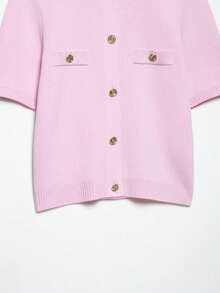 DEEKA Spring/Summer New Fashion Women Casual Simple Versatile Short Sleeve Knit Top And Mini Skirt Set - Pink - View 7