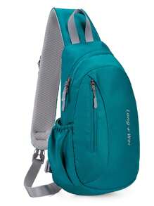 1 pieza Mochila de nailon, bolsa deportiva y de ocio para exteriores, bolsa de pecho para ciclismo, riñonera multiusos de gran capacidad y peso ligero, bolsa de mensajero impermeable para viajes