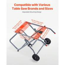 Portable Table Saw Stand, 350 Lbs Load Capacity, Rolling Foldable Table Saw Table With 8 Inches Rubber Wheels, Heavy Duty Construction, Easy Storage, Universal For Most Brands Of Table Saws - 350 cân Anh - Xem 2