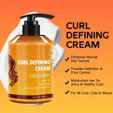 280ml Argan Oil Curl Defining Cream - Hydrating Styling Conditioner For All Hair Types | Enhances Shine, Boosts Volume | Ideal For Dry & Frizzy Hair (Frizz Control & Moisture Lock) - Orange - View 5