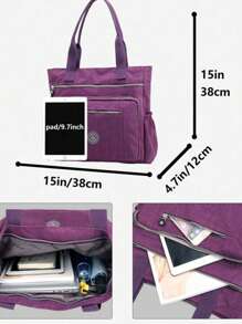 Bolso de tote de nailon para mujer, bolso de hombro multifunción, bolso de playa ligero de verano, bolsos bandolera de gran capacidad, bolsos de mano con múltiples bolsillos, para el campus, la biblioteca, los viajes, las vacaciones, el viaje diario, la oficina, las citas, las compras, la playa, el crucero, regalos de cumpleaños, regalos