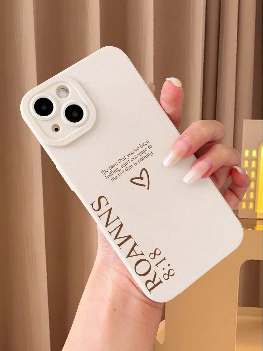 Funda para teléfono 1 unidad. Diseño minimalista con eslogan, grafiti y corazón. Funda suave antideslizante con airbag. Compatible con phone 1/12/13/14/15/16 Pro Max. 1 unidad. - Multicolor 4 - Ver 1