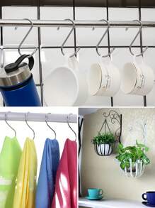 S Hooks For Hanging, Metal S Shaped Hook Heavy Duty Hanging Hooks For Pot Rack, Pans Plant, Towels, Jeans, Closet, Clothes, Hats, Cups In Kitchen, Bathroom, Bedroom And Office
