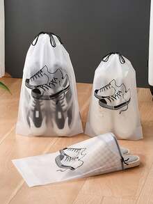 5/10pcs Clear Travel Shoe Bags With Drawstring Closure - 16.9x11.4 Inch Large Portable Shoe Storage Organizers For Men & Women, Durable Plastic Shoecases For Airplane, Train, Hotel Travel Essentials, Shoes Organizer Storage Travel Organizer Drawstring Shoes Pouch Shoes Cover Dust-Proof For Women Packing Cubes Cruise Essentials Vacation Essentials - Multicolor - View 5