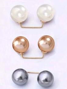 3pcs Adjustable Trousers Length Clips, Non-Damaging Dual Pearl Brooch, Waist & Hem Tighteners