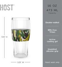 Host FREEZE Beer Glasses, 16oz Frozen Mugs, Freezable Pint Glasses, Father'S Day Present, Birthday Gifts For Dad, Beer Gifts, Set Of 2, Gray - Camo - View 6
