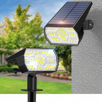 Solar Powered Outdoor Lights, Suitable For Wall Hanging As Sconce And Tree/Garden Lighting, IP65 Waterproof, 270 Degree Wide Angle Motion Sensor, 3 Lighting Modes, Ideal For Decorative Lighting, Yard, Lawn, Garage, Street Lights