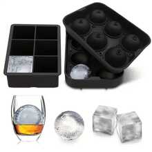 Molde de Cubos de Silicona Bandeja DIY Fabricante de Hielo Creativo Molde de Cubos de Hielo Herramientas de Bar Perfecto para Congelador, Cóctel - Negro - Ver 1