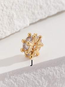 1pc Copper Gold-Plated Color-Preserving Purple Rhinestone Inlaid Spacer Bead Barrel Bead Crystal Pearl Bracelet DIY Accessory Loose Parts - Yellow Gold - View 16
