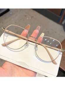 1 件女士高吸引力水平学生轻圆脸展示脸平面平板光镜普通框架，学校和电脑阅读游戏电视手机 - 彩色 - 查看 14