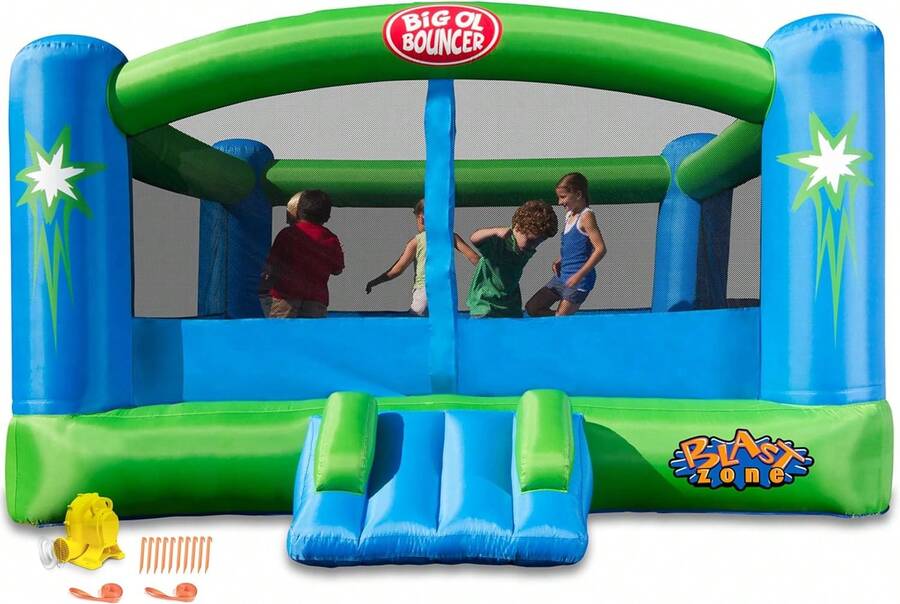 Casa hinchable 'Big Ol Bouncer' con soplador - Tamaño grande - Calidad premium - Para 6 jugadores - Multicolor - Ver 1