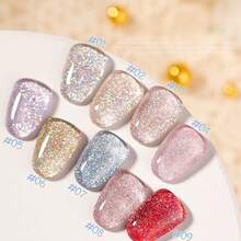 10ml夏季美甲冰透明红白蓝粉色高密度闪光凝胶指甲油2025新款超闪美白流行凝胶美甲沙龙美甲用品 - 彩色 - 查看 3