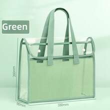 1pc Thickened Handbag, File Bag, A4 Transparent Waterproof, , Student Exam Review, Test Paper, Homework, Book Storage Bag,Back To School,School Supplies - Multicolor - View 11