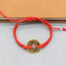 1pc Handmade Braided Red String Bracelet, Brings Good Luck And Wealth, Suitable For Men And Women, Can Also Ward Off Evil And Bless Safety