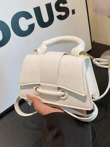 小方包，简约时尚迷你手提包，百搭斜挎单肩包，适合购物、钱包、年轻女性、大学生、办公室女士。非常适合办公室、大学、工作、商务、通勤、户外活动、旅行和徒步旅行。 - 白色 - 查看 7