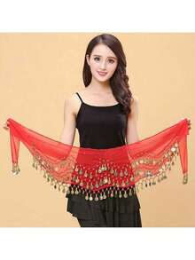 3-Layer Chiffon Belly Dance Waist Chain, Waist Wrap, Belly Dance Accessories - Multicolor - View 5