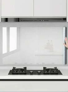 [Static Cling Anti-Oil Sticker] Transparent High-Temperature Resistant Kitchen Wall Sticker | Waterproof And Anti-Fouling Stove Sticker, No Residue When Peeled Off, Easy Installation Wallpaper Wall Paper Wall Stickers Room Decor Wall Decor Kitchen Accessories Kitchen Items Kitchen Decor