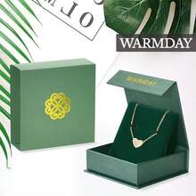 WARMDAY Gold Heart Necklace For Women,14k Gold Plated Heart Synthetic Gemstone Pendant Dainty Gold Necklace Delicate Box Gold Womens Non Tarnish Jewelry Valentine'S Day Birthday Gifts For Women Her Y2k Accessories - G-multi Colour 06-one Side - View 6