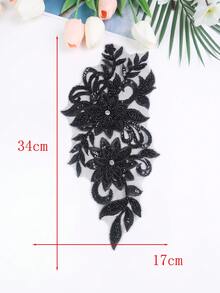 Colorful Options Mesh Embroidery Rhinestone Crystal Beaded 3D Flower Applique DIY Garment Accessories, For Wedding Dress Decorations - Multicolor - View 3